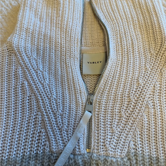 Varley Willard Half Zip Sweater Cream / Gray Size Small - Picture 3 of 7